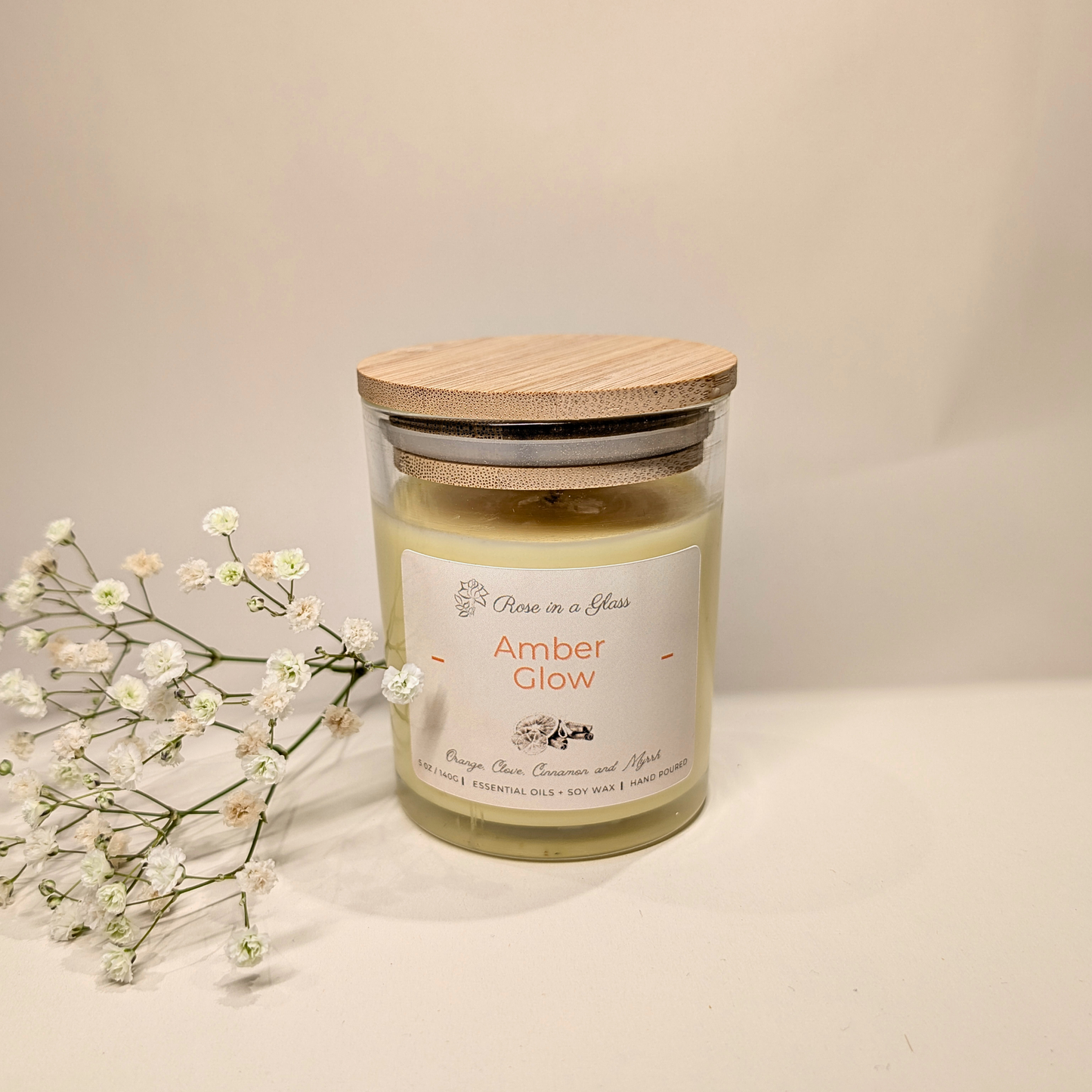 Amber Glow Aromatherapy Candle | The Comforting Soy Candle