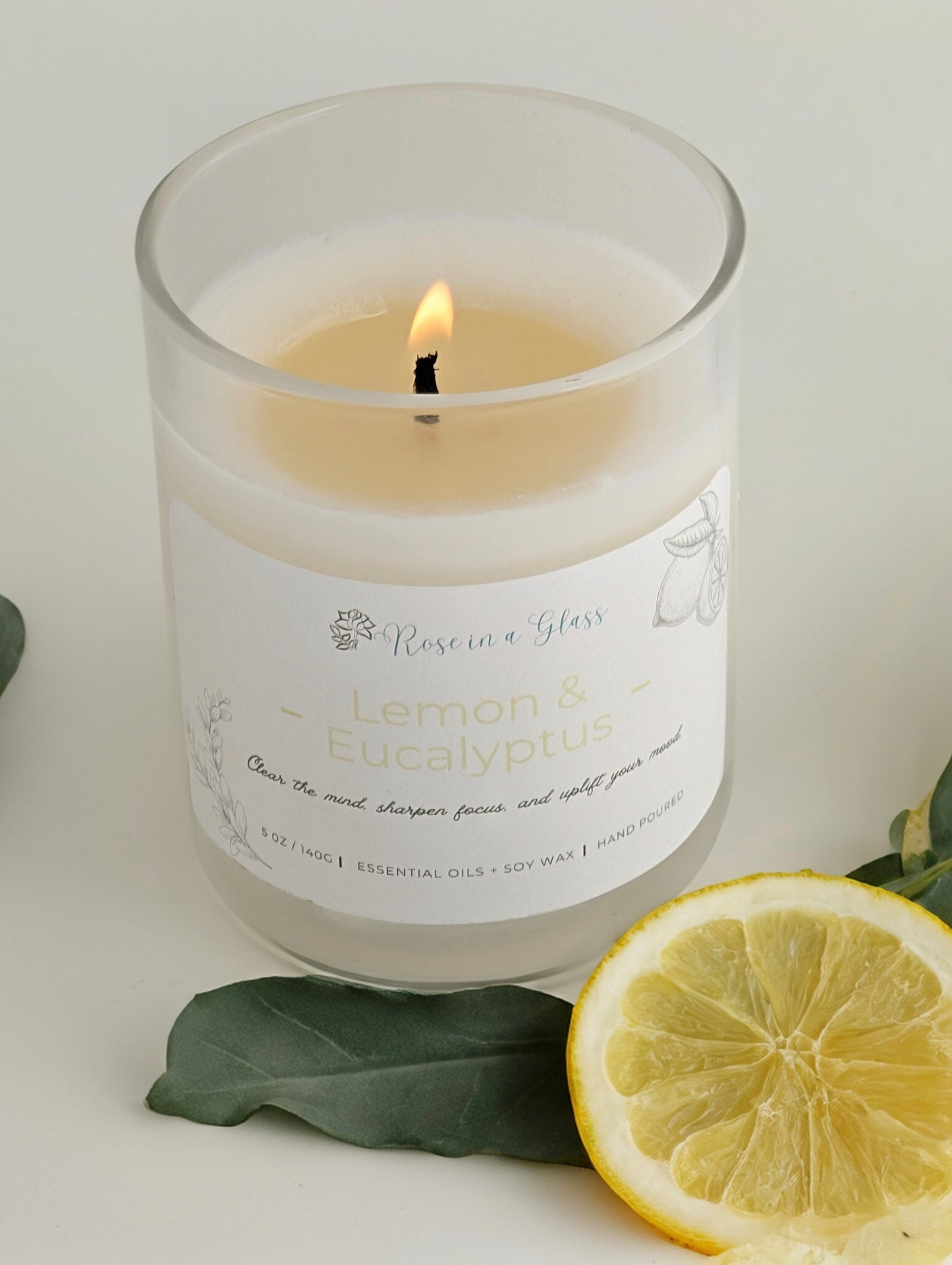 Lemon & Eucalyptus Aromatherapy Candle | The Clarity Soy Candle