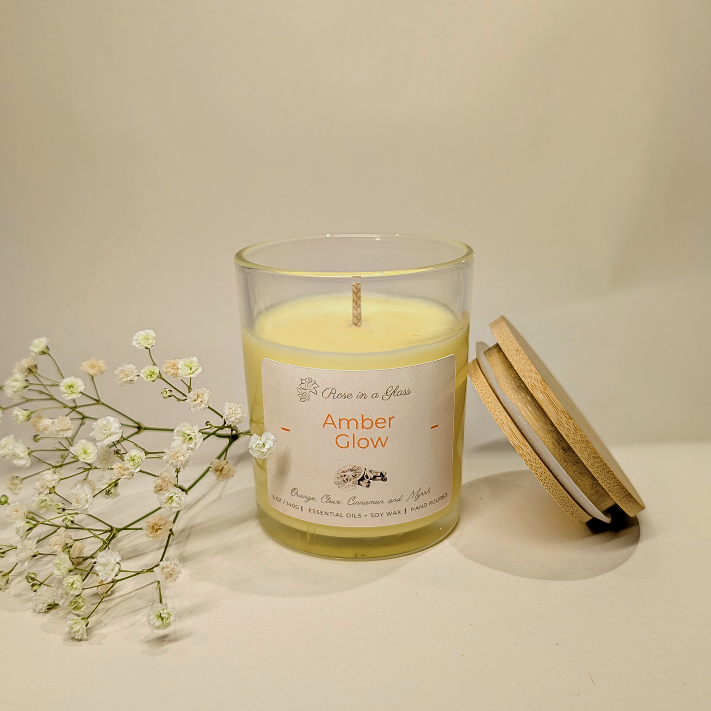 Amber Glow Aromatherapy Candle | The Comforting Soy Candle