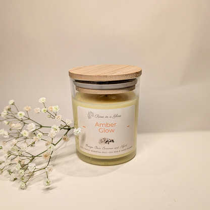 Amber Glow Aromatherapy Candle | The Comforting Soy Candle