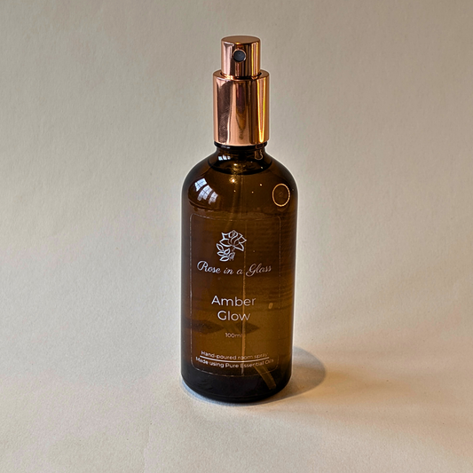 Botanical Amber Glow room spray for quick aromatherapy wellness and busy mind sensory support