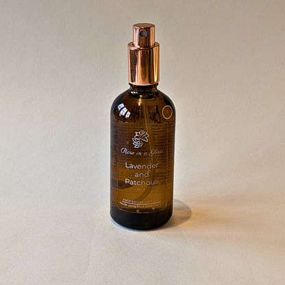 Botanical Lavener and Patchouli room spray for quick aromatherapy wellness and busy mind sensory support
