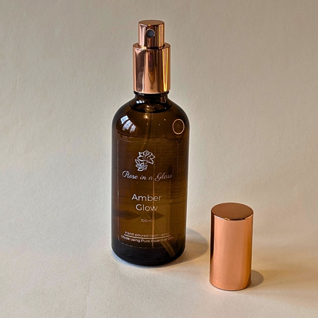 Botanical room spray in a neurodiversity friendly self care Amber Glow gift  set handcrafted in Hampshire