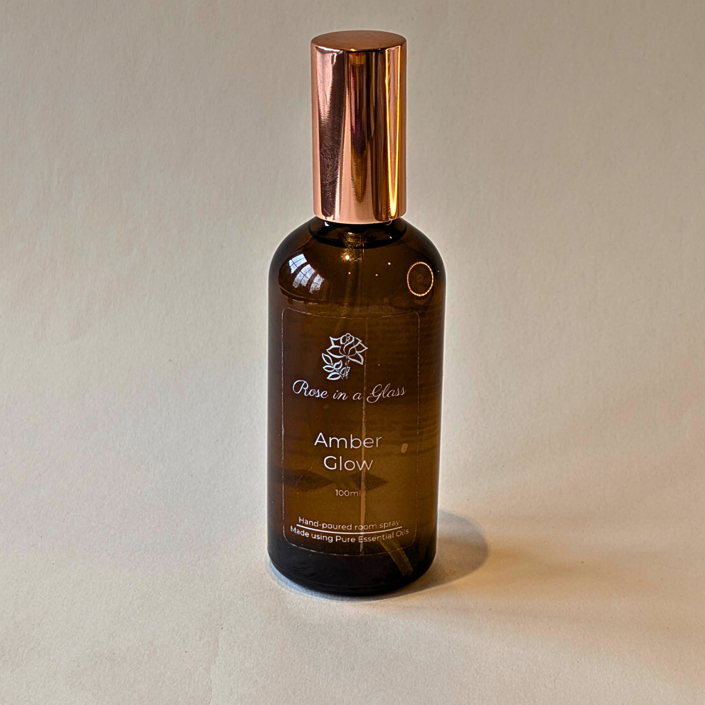 Handcrafted Amber Spray aromatherapy spray in reusable glass bottle to find calm and focus UK