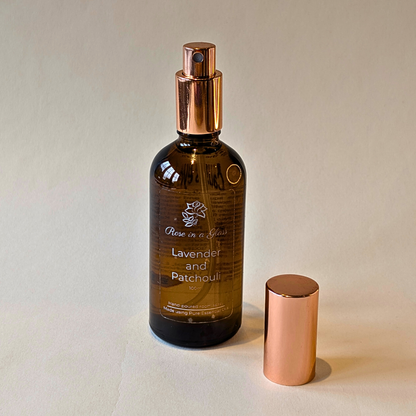 Lavender and Patchouli Pure essential oil room spray to find calm focus and tranquility in overstimulating spaces