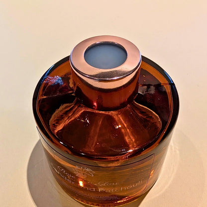 Handcrafted Lavender and Patchouli aromatherapy diffuser reusable glass bottle  and travel plug to find calm and focus UK
